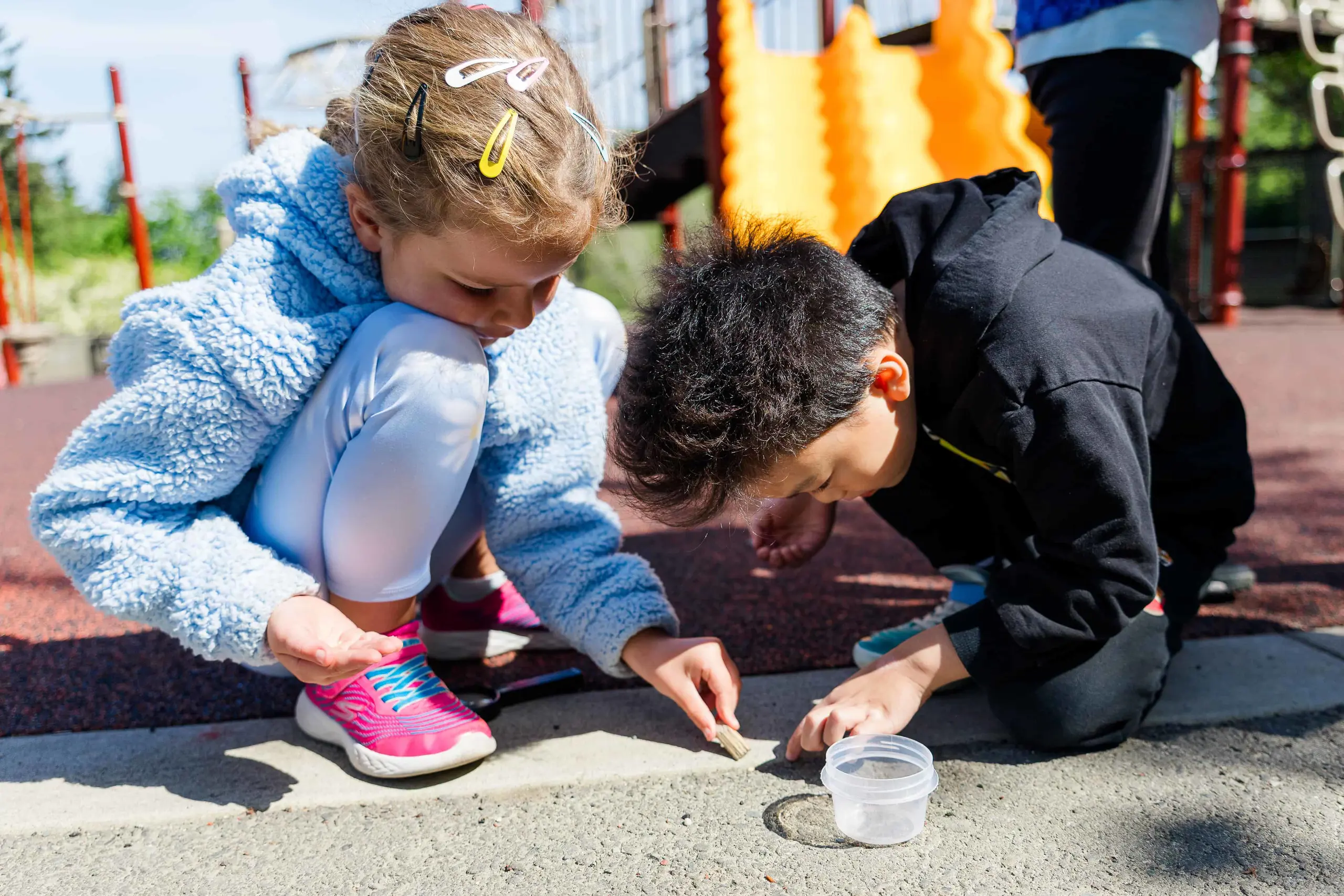 Students exploring the outdoors